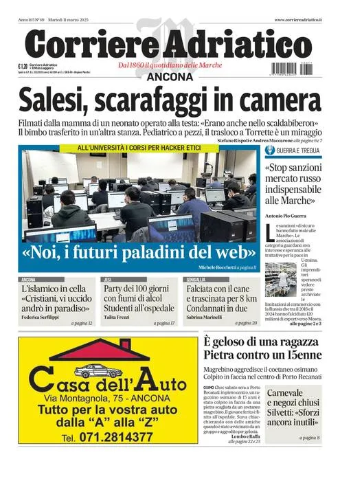 Prima-pagina-corriere adriatico-edizione-di-oggi-11-03-2025